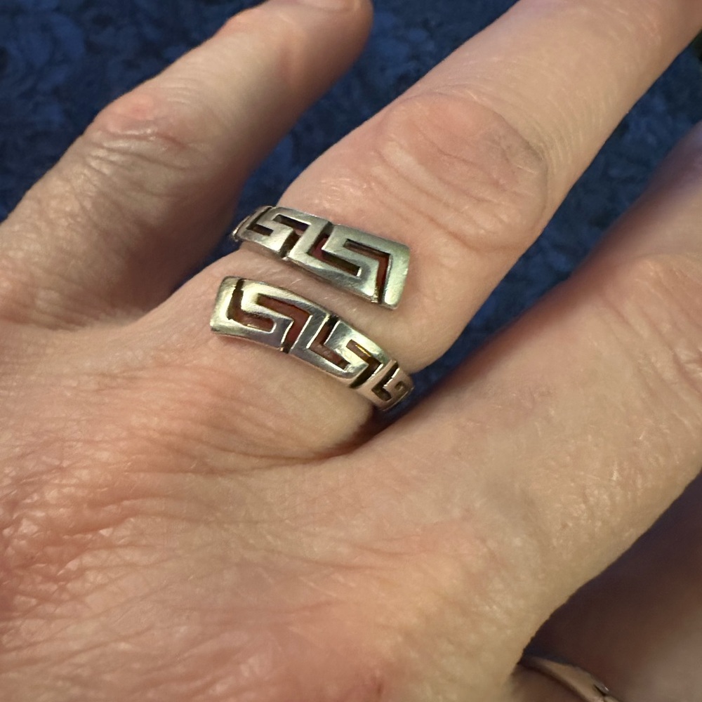 Sterling Silver Greek Eternity Ring - Picture 3 of 5